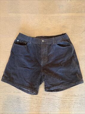 Pact Men's Dark Charcoal Corduroy Flat-Front Shorts